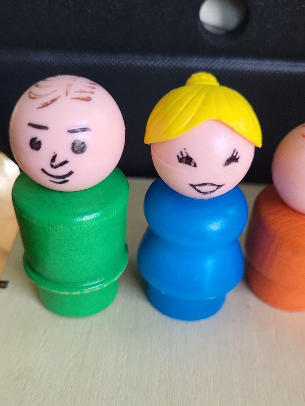 Fisher-Price Wooden Peg People Set - Green, Blue, Orange, Red, Black, Yellow - Picture 2 of 4